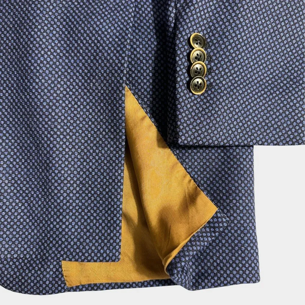 EREDI PISANO Made in Italy Mens Blazer 46 US Sport Coat 2-Button Jacket Blue